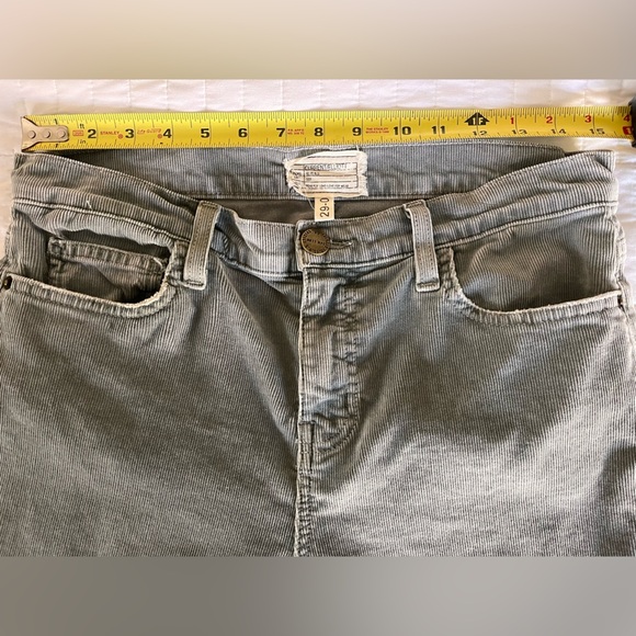 Current/Elliott Corduroy The Kick Jean Cropped in Washed Gray Frayed Hem Sz 29 - Picture 5 of 7